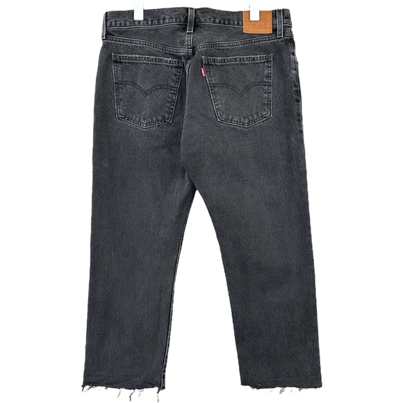 Levi's Premium Middy Straight Washed Black Mid Rise Straight Leg Jeans sz 32 - Picture 3 of 12